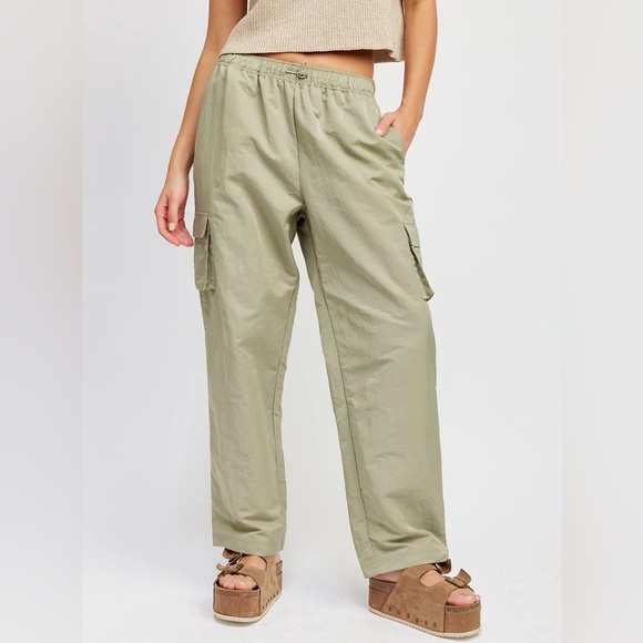 emory park Pants - Emory Park Baggy cargo Trousers Sage Green Women’s size Small